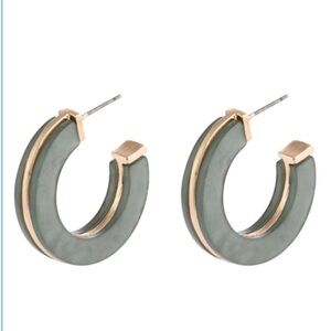 2/$15 - Mint Open Circle Faceted Acetate Earrings